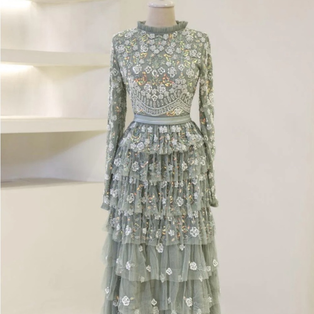 Elegant Floral Lace Wedding Guest Dress